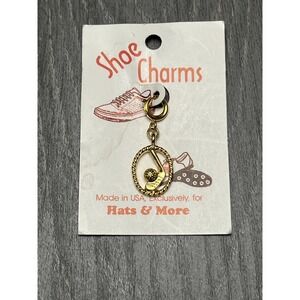 Vintage LVG&T Gold Tone Golf Club Ball Shoe Charm Spring Ring Made in USA SC7326